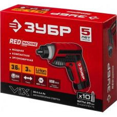 Аккумуляторная отвертка Зубр ЗО-Е-3.6 Ли